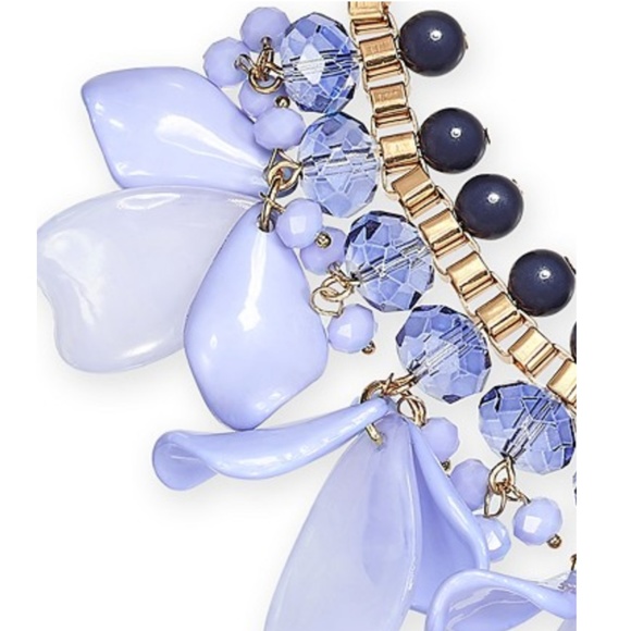 INC Gold-Tone Blue Petal Statement Necklace - Picture 3 of 4